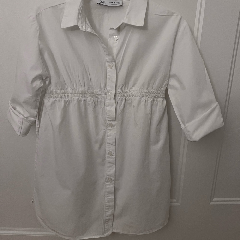 Zara Crisp White Collared Shirt